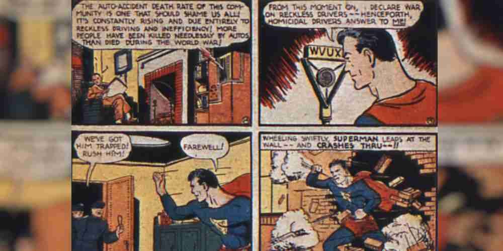 Superman sequestra as ondas de rádio para declarar guerra aos carros.