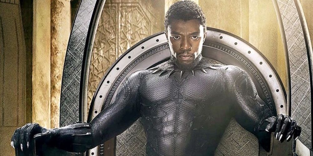 T'Challa sits on his throne in Black Panther 