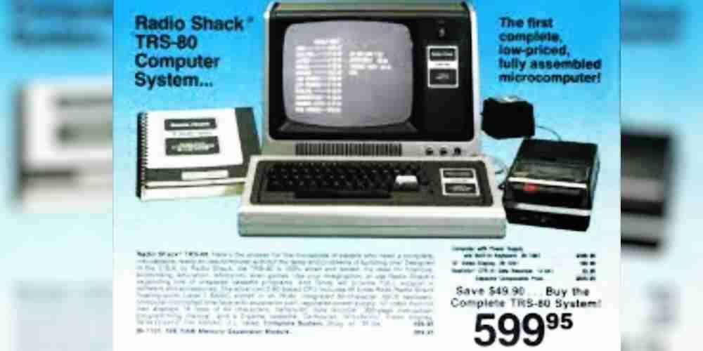 An advertisement for the TRS-80 microcomputer.