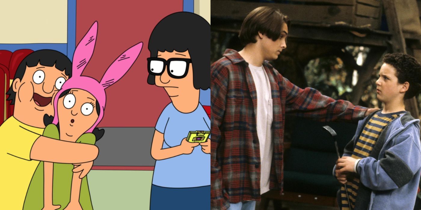 Split Image: Belcher siblings in Bob's Burgers and Cory and Eric in Boy Meets World
