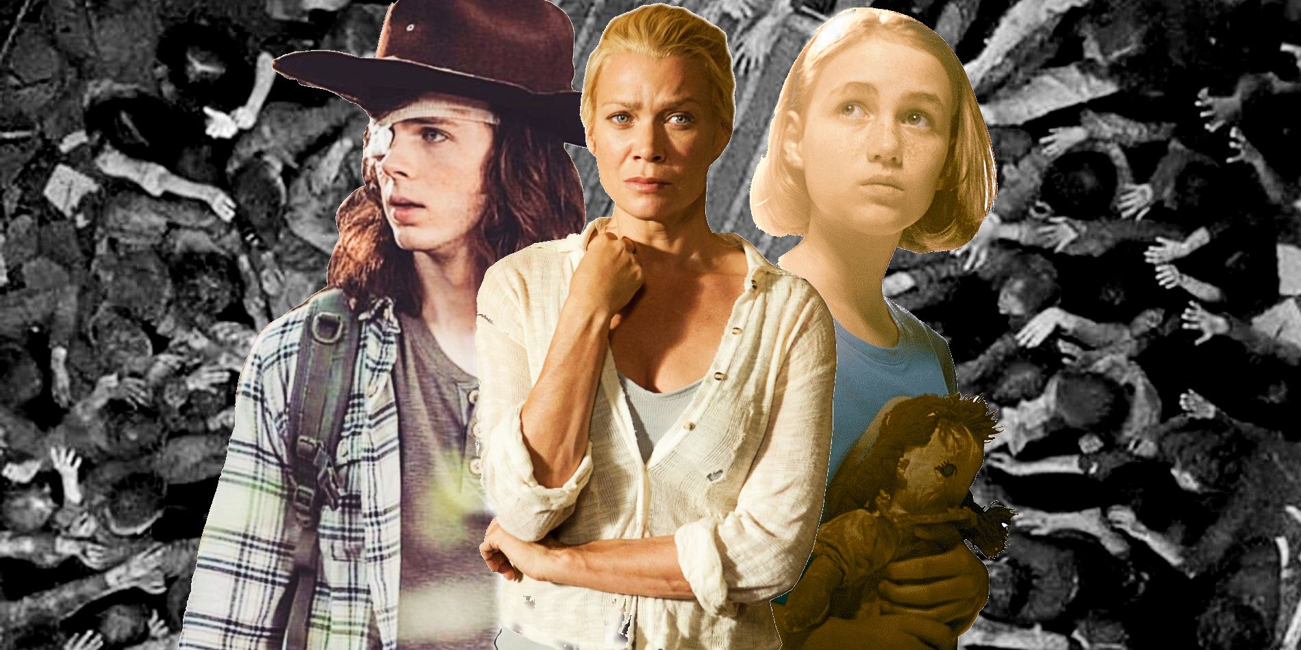 Herds of zombies close in on Carl, Andrea, and Sophia in The Walking Dead