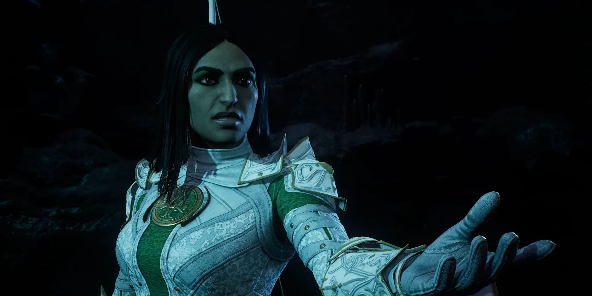Talia Al Ghul in her white uniform in Gotham Knights (2022)