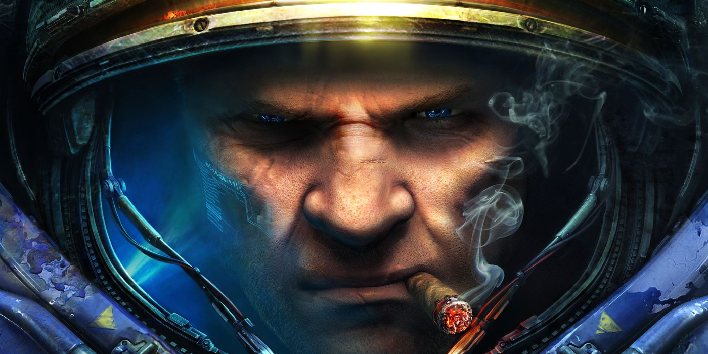 A marine looking down the camera with a big cigar in his mouth.