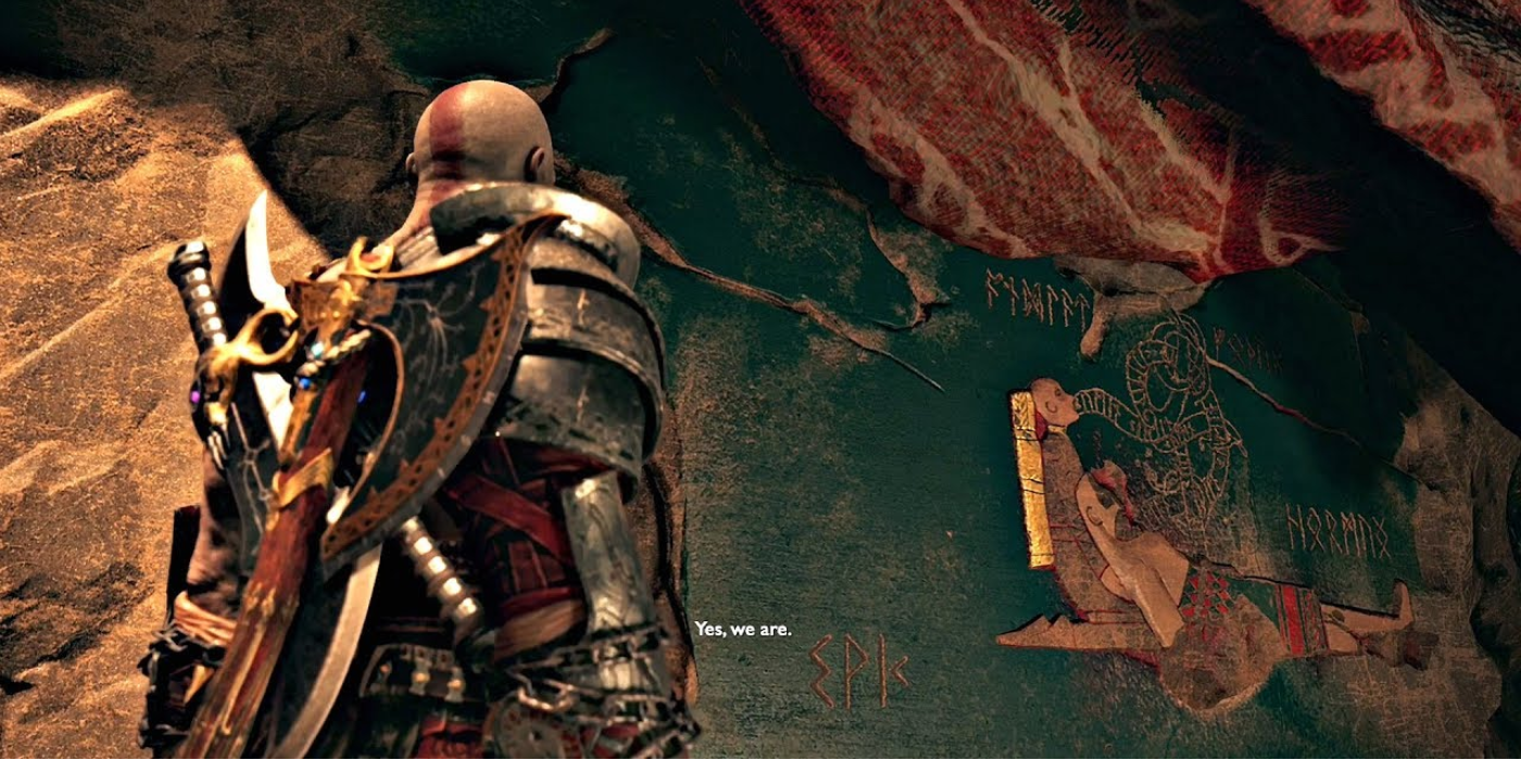 Kratos sees his death foretold in God of War