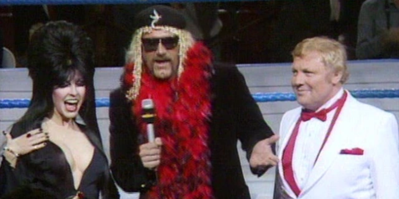 Elvira with Jesse Ventura and Alfred Hayes