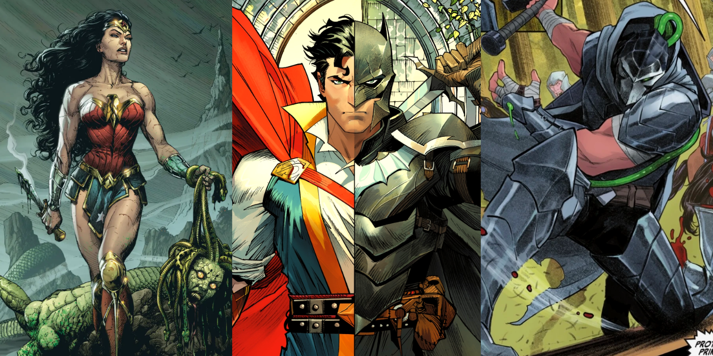 Wonder Woman, Superman, Batman and Bane as Dungeons and Dragons characters