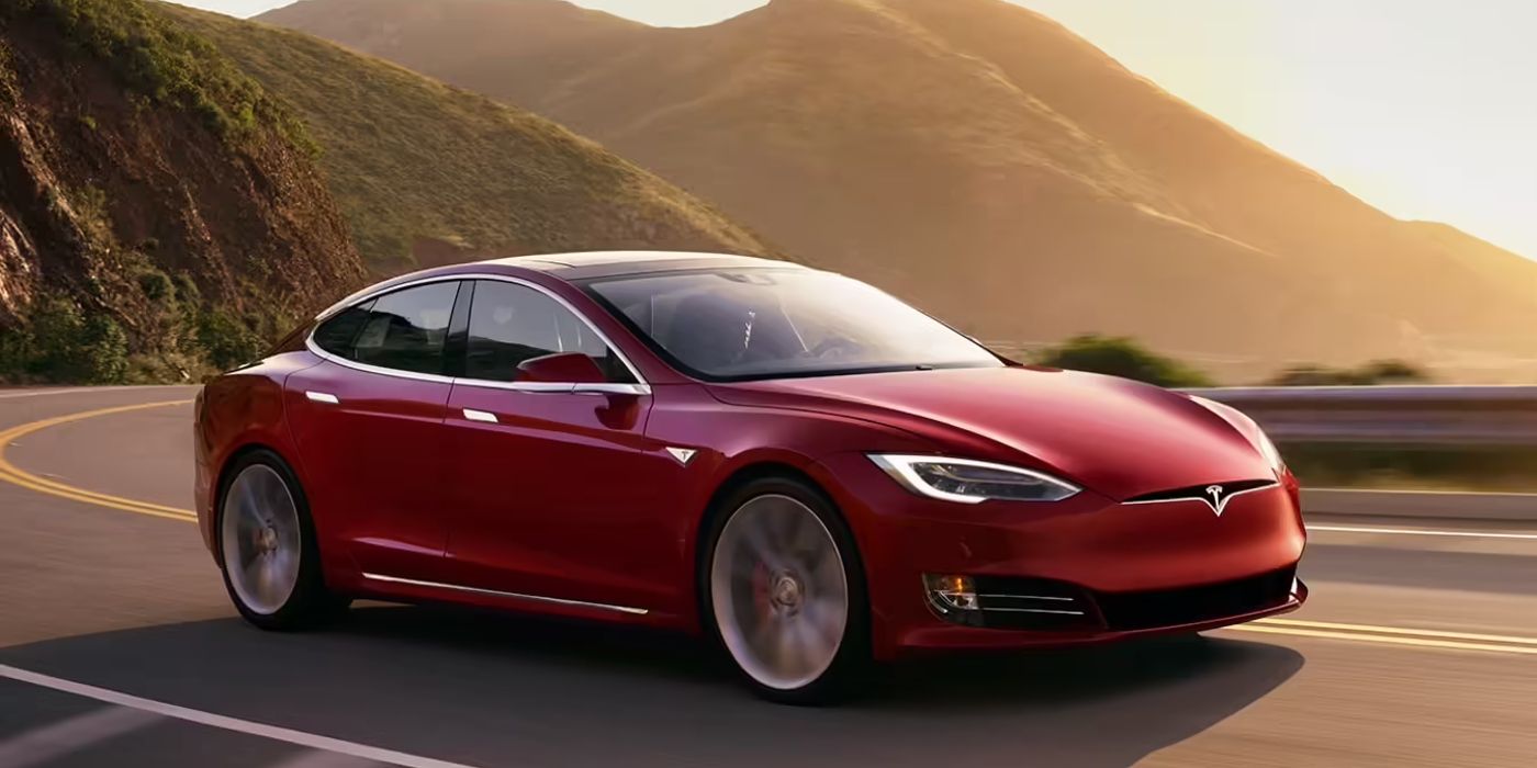 Red Tesla EV