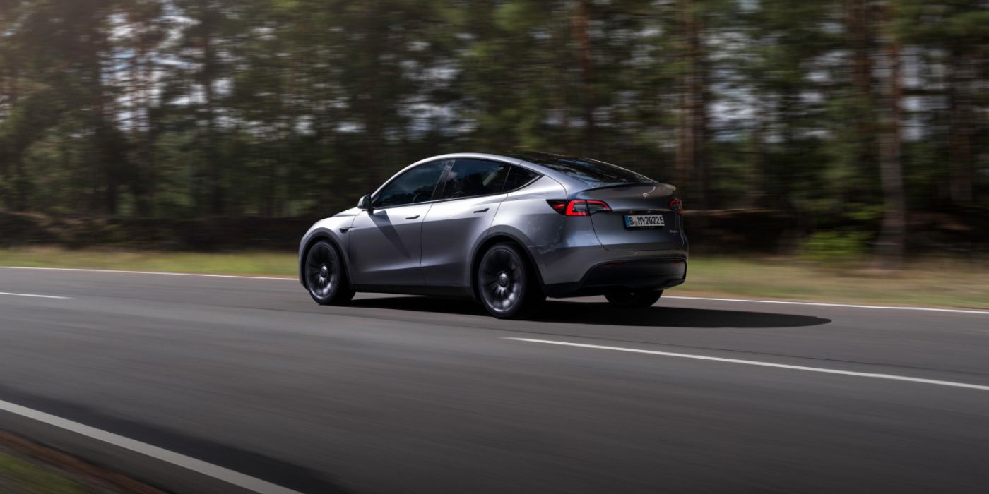 Tesla Model Y on the move