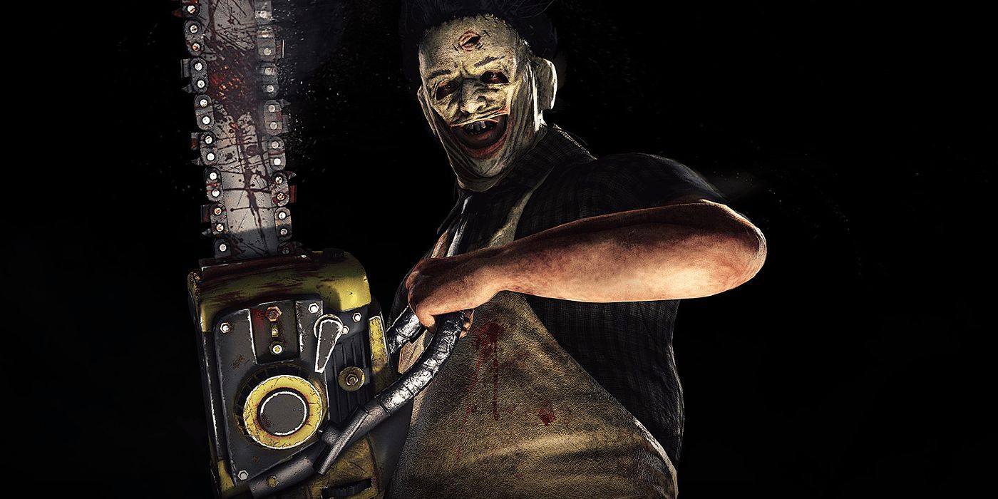 Leatherface holding his iconic chainsaw in the Texas Chain Saw Massacre video game