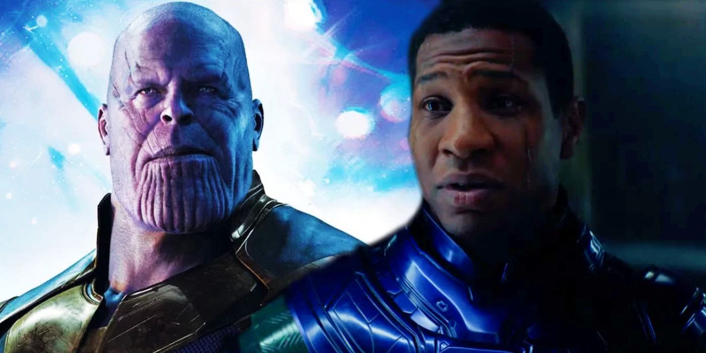 Thanos e Jothan Majors como Kang, o Conquistador, Vilões do MCU, Homem-Formiga e a Vespa: Quantumania