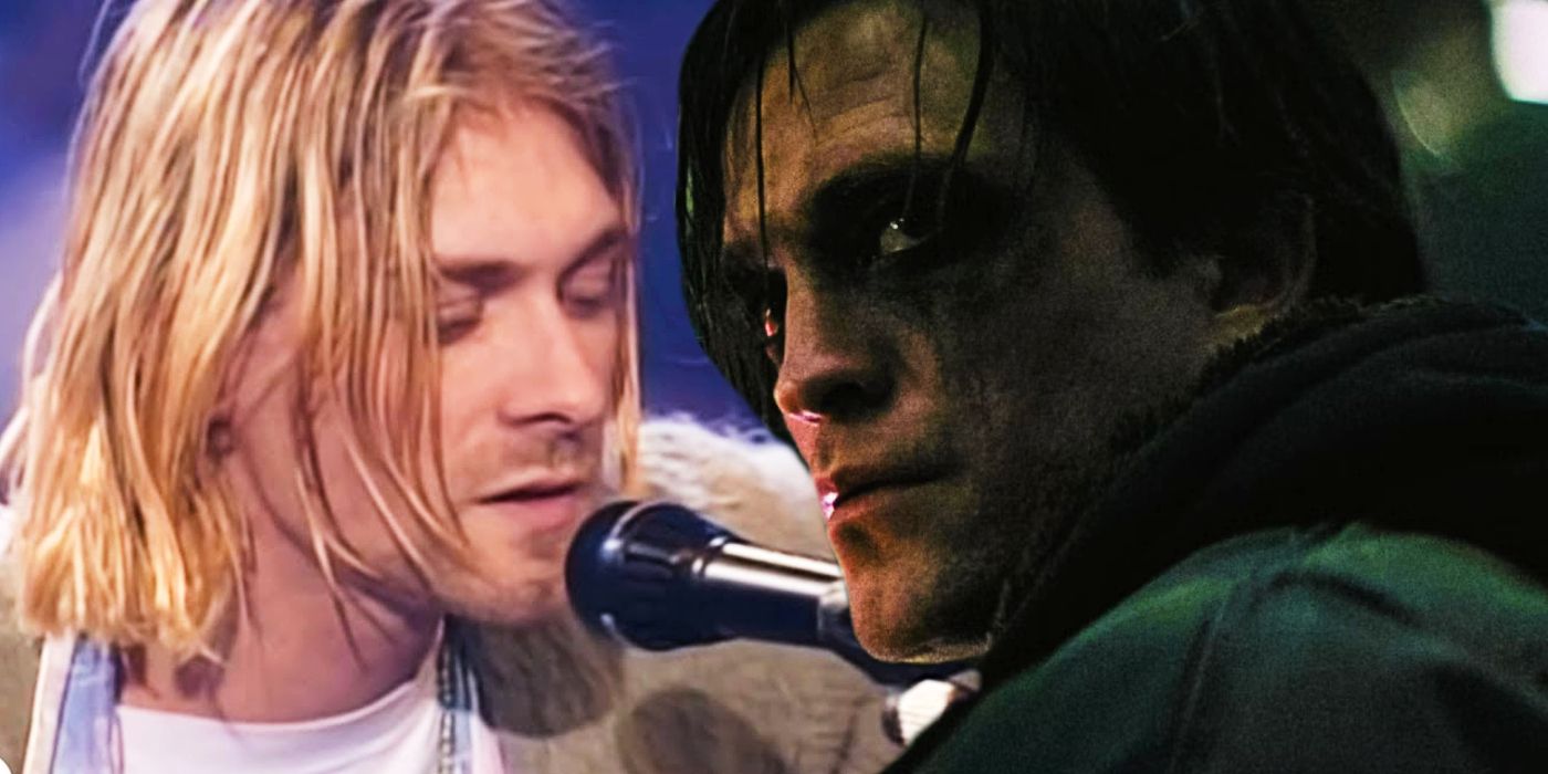 Batman Bruce Wayne Robert Pattinson e vocalista do Nirvana Kurt Cobain