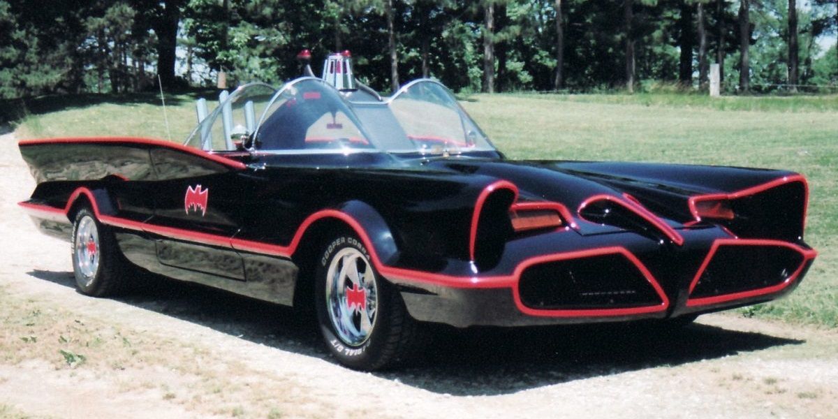 The Batmobile parked in Batman 1966