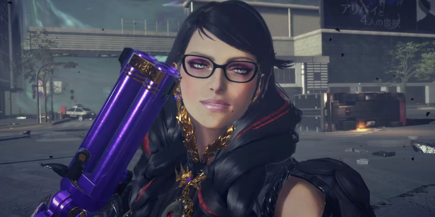 Bayonetta usando habilidade com arma em Bayonetta 3