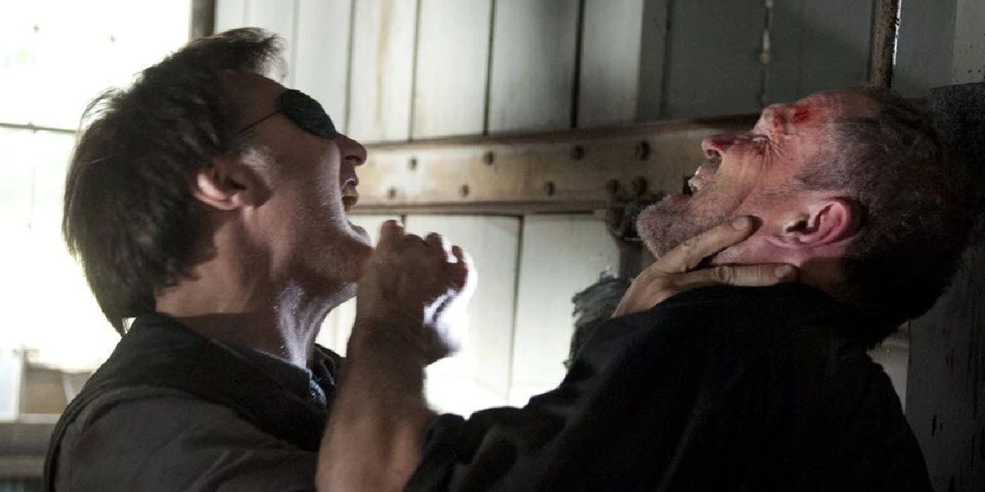 The Walking Dead: The Governor (David Morrisey) fights Merle (Michael Rooker) just before Merle's death