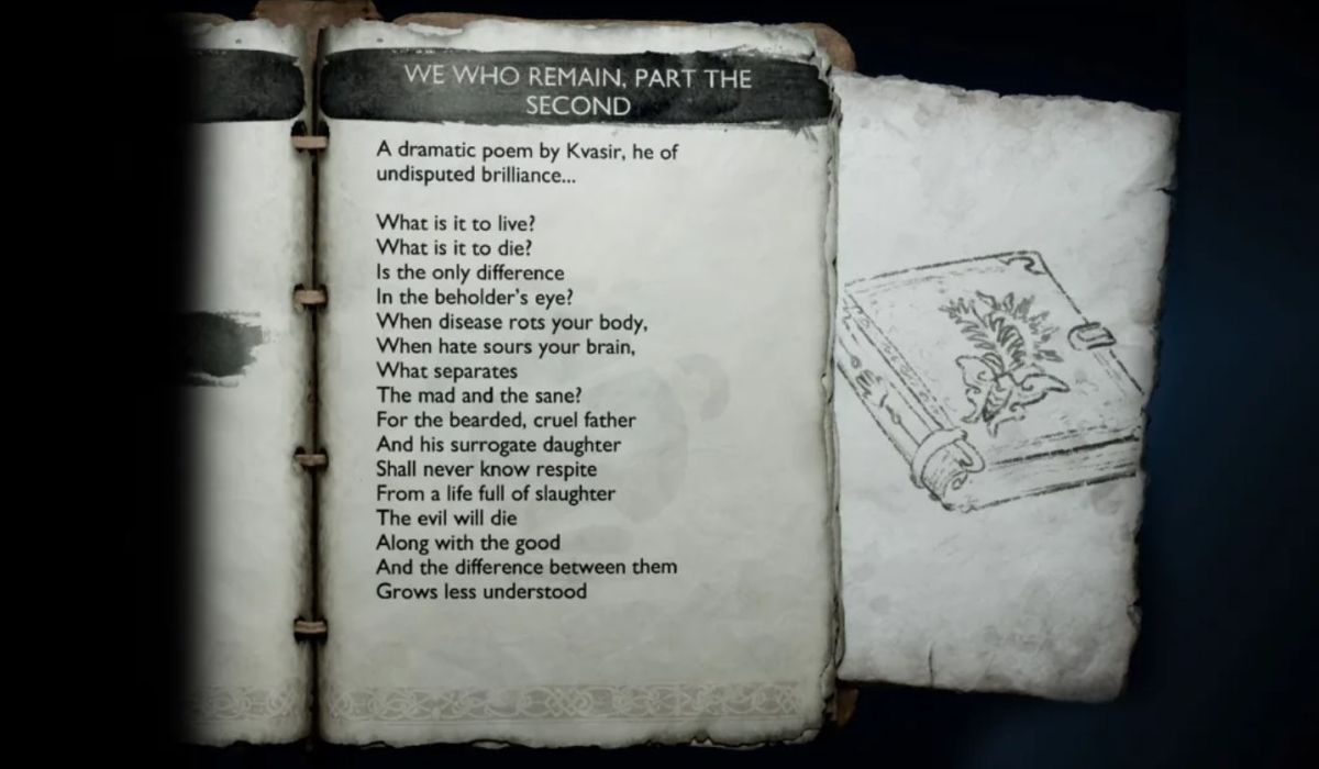 Kvasir's poem We Who Remain, Part the Second in God of War Ragnarok referencing The Last Of Us Part 2