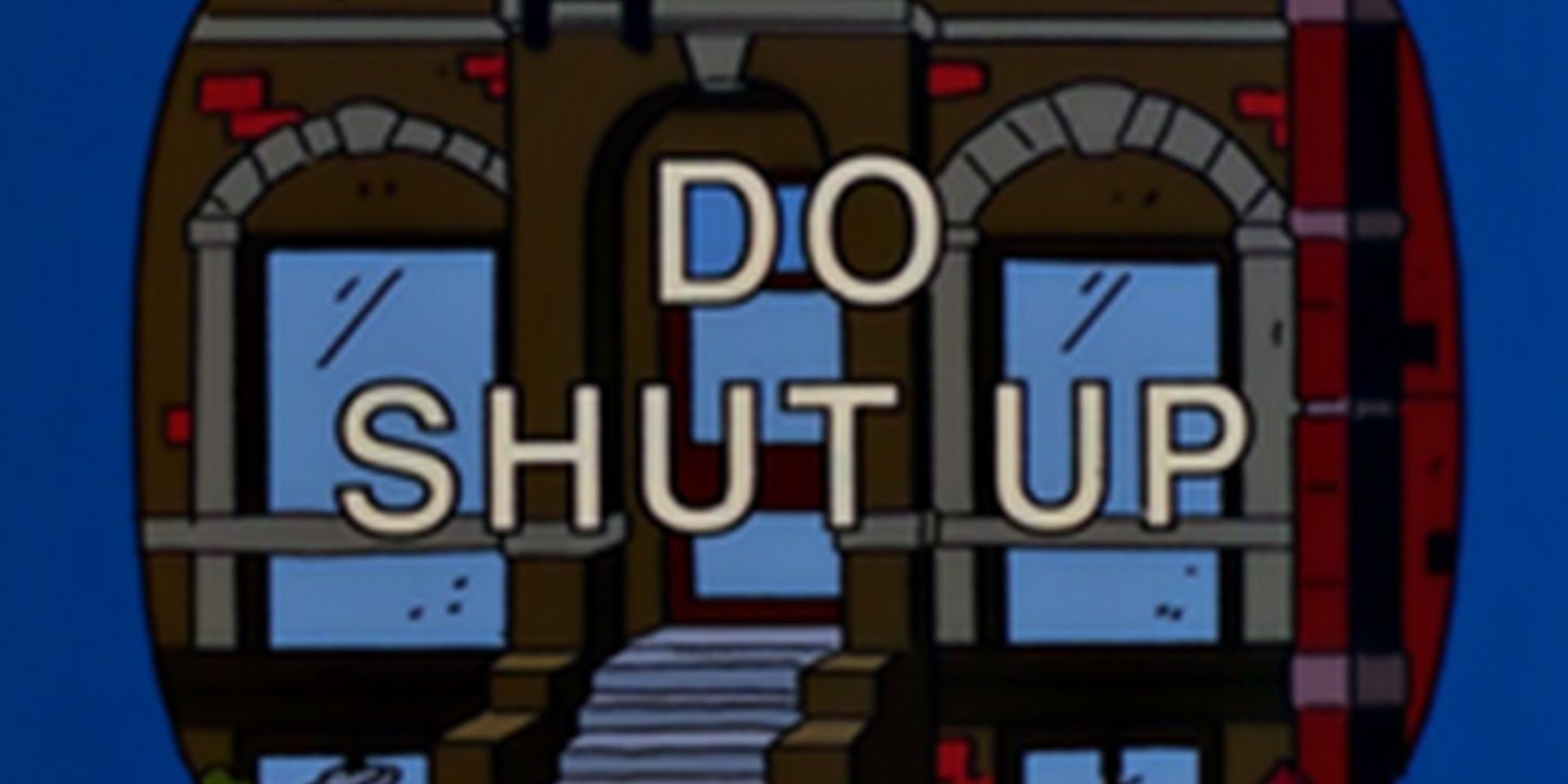 The opening title of Do Shut Up in The Simpsons