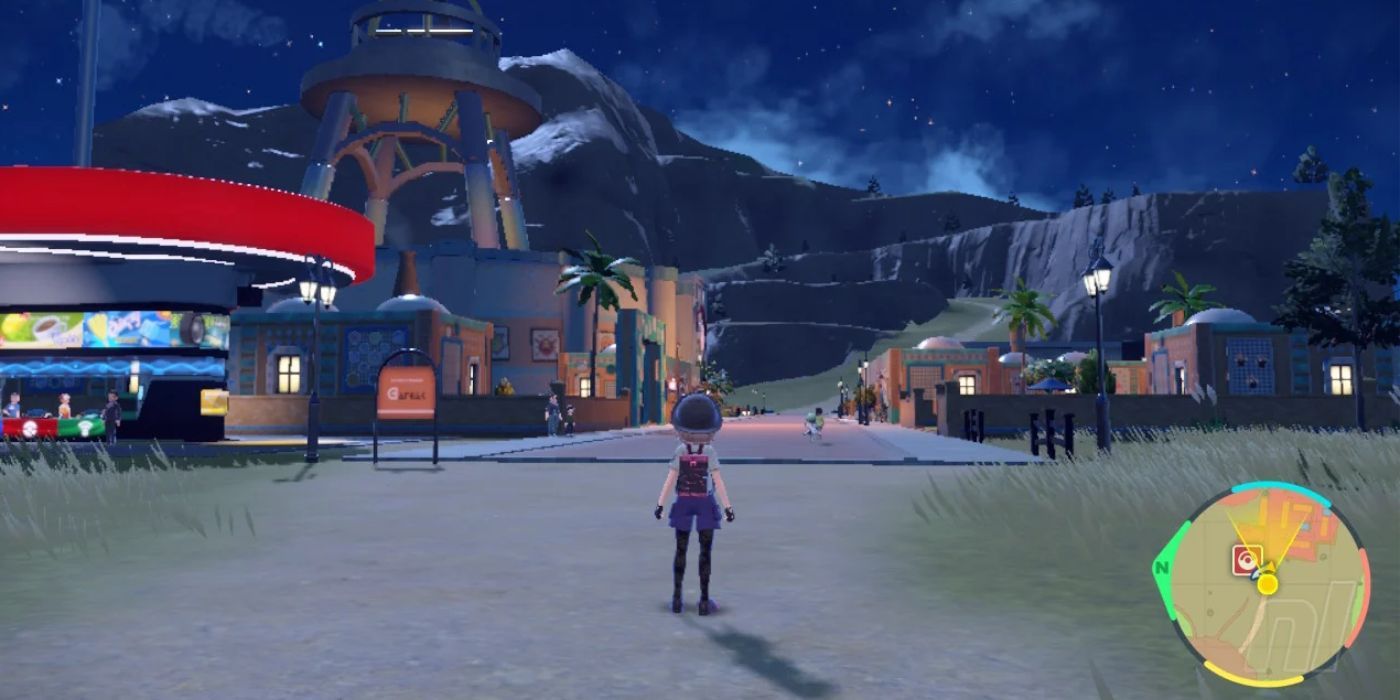 The outside of the Alfornada Gym in Pokemon Scarlet and Violet