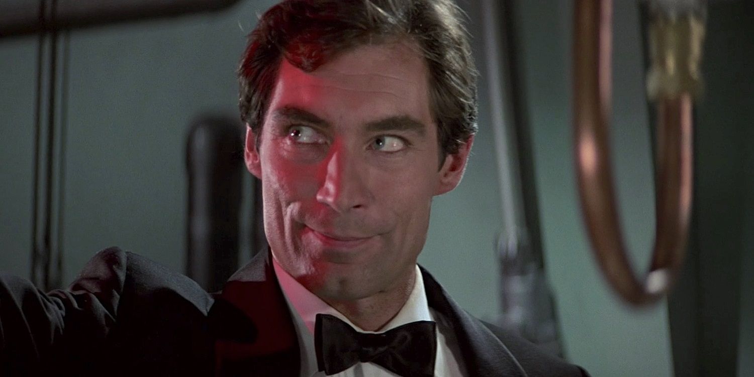 Timothy Dalton in a tuxedo in The Living Daylights