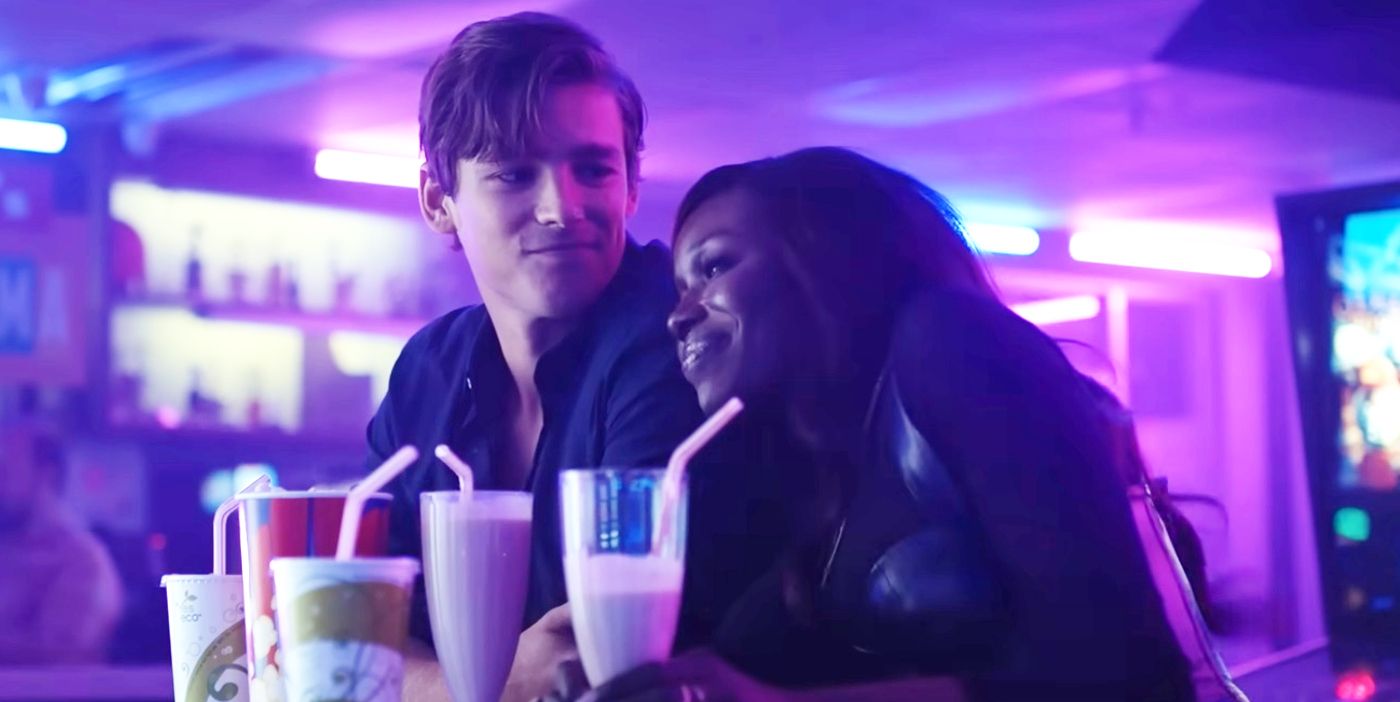 Brenton Thwaites and Anna Diop as Dick Grayson and Kory Anders