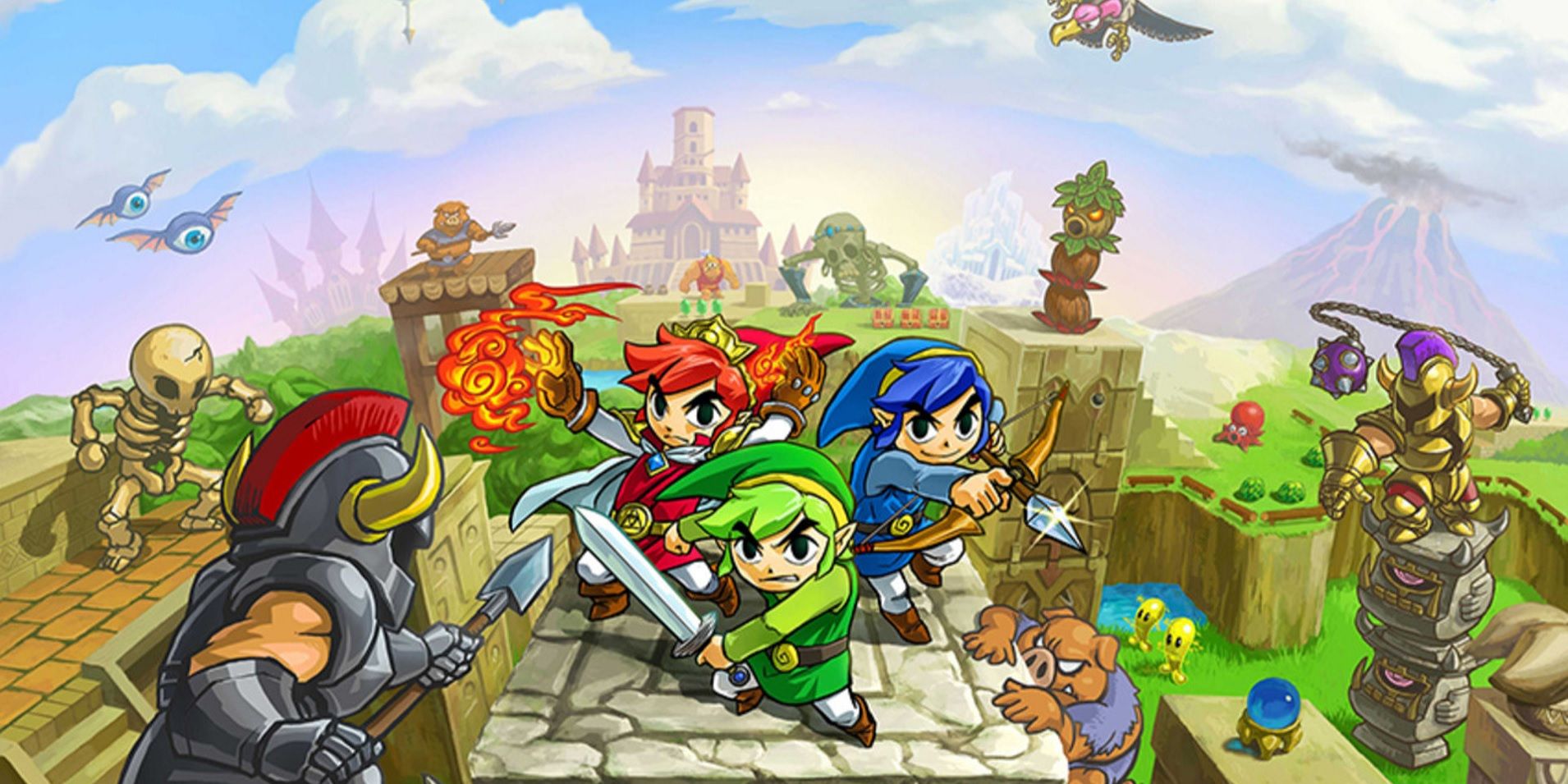 Triforce Heroes Cover Art With Three Links
