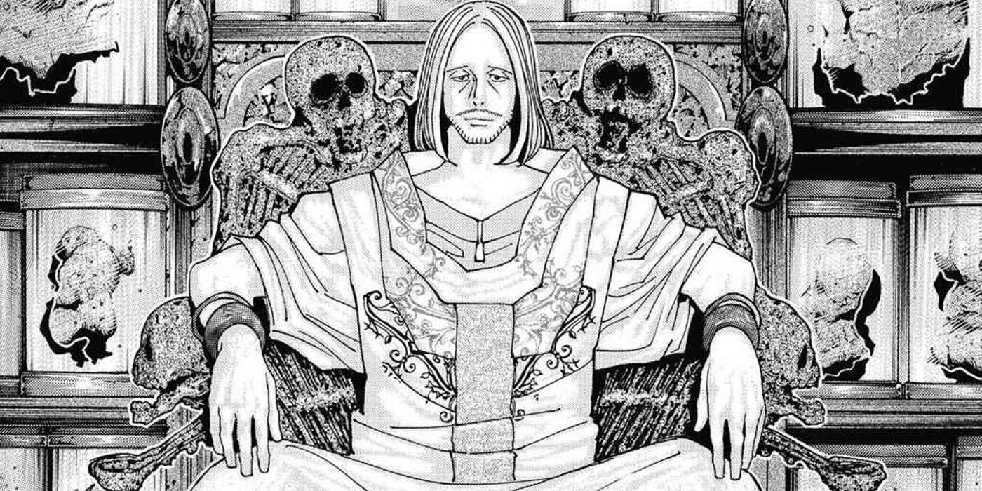 Tserriednich sitting on a throne in Hunter x Hunter