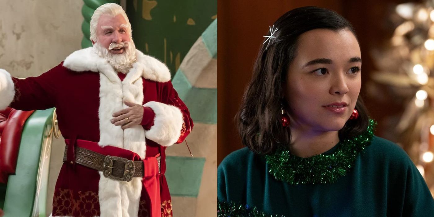 Two side by side images from The Santa Clauses and Dash & Lily