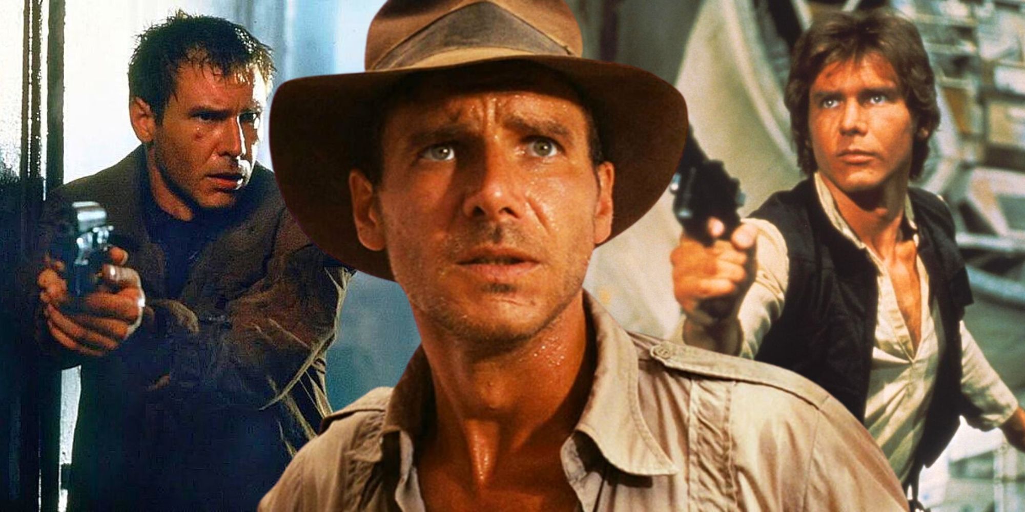 Harrison Ford as Rick Deckard, Indiana Jones, and Han Solo