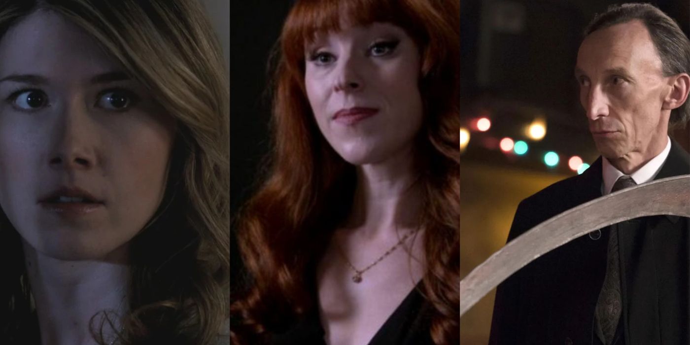 Amy Pond, Rowena MacLeod, and Death in Supernatural. 