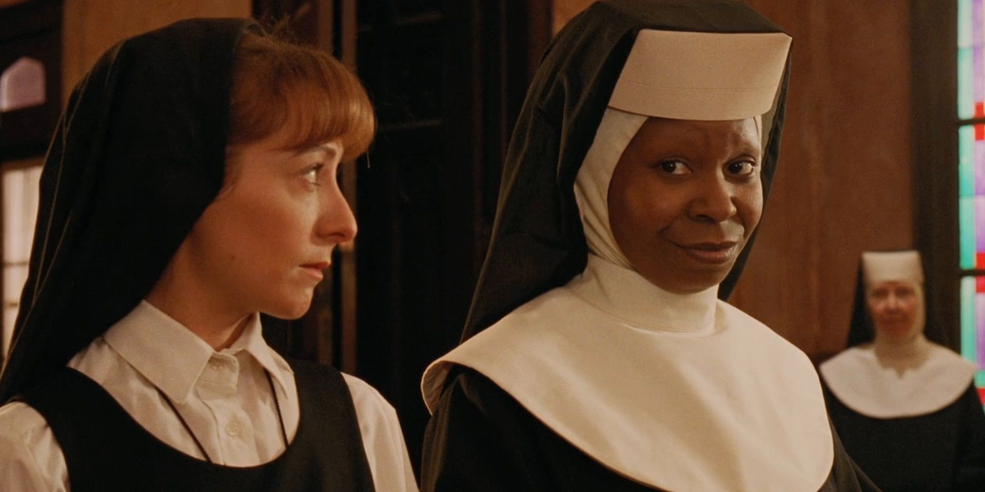 Whoopi Goldberg smiling in Sister Act