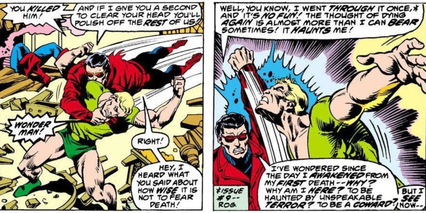 Wonder Man fighting Michael Korvac