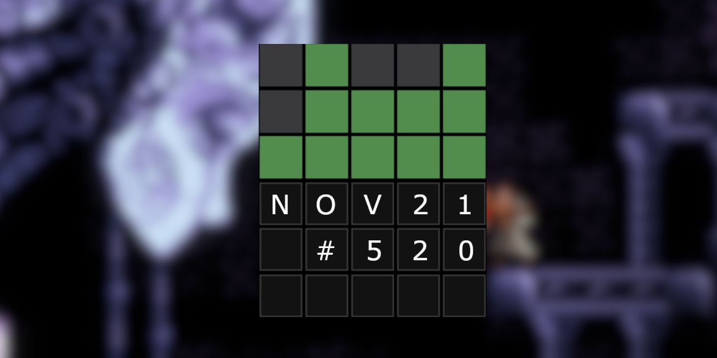 21 November Wordle Grid Dengan Axiom Verge di latar belakang