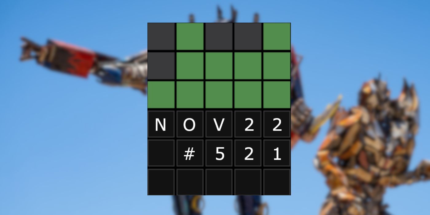 22 November Wordle Grid dengan Optimus Prime di latar belakang