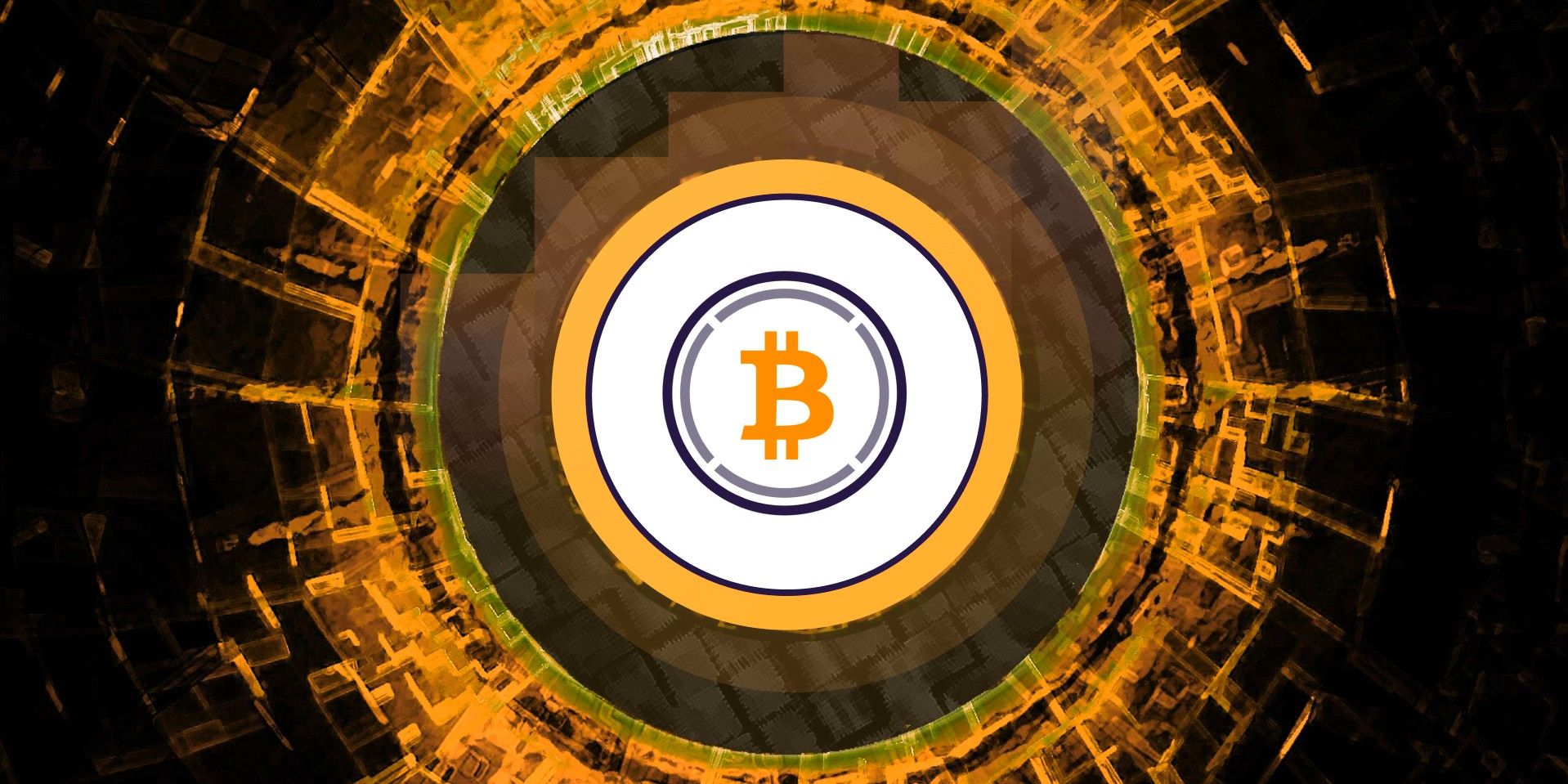 Wrapped Bitcoin logo on orange circular digital background