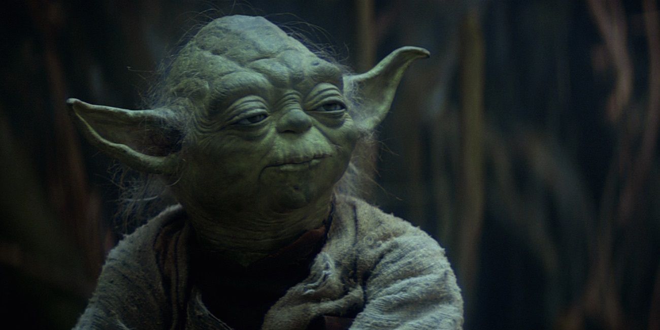 Yoda in the swamp in Dagobah in The Empire Strikes Back