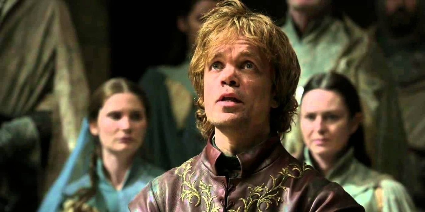 Uma imagem de Tyrion parecendo surpreso em Game Of Thrones