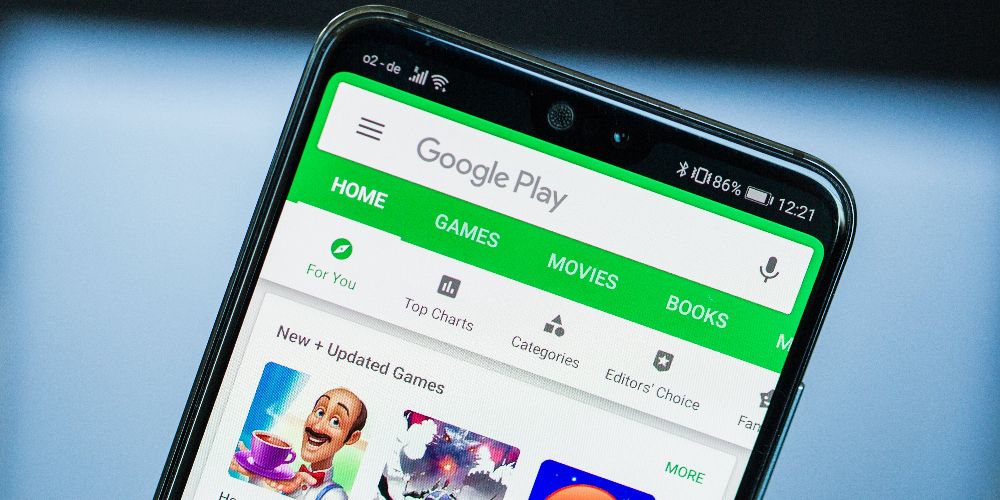 Um aplicativo Android Google Play Store é visto