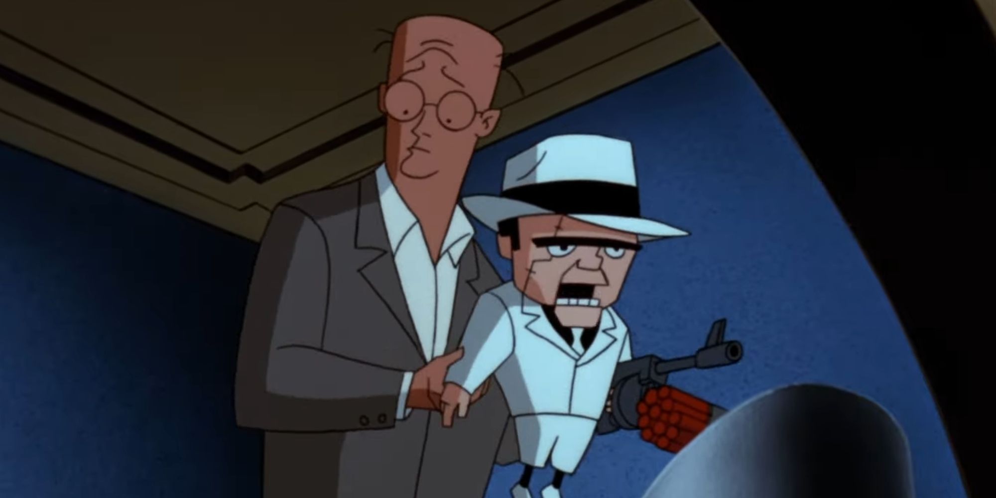 Arnold Wesker e Scarface como o Ventríloquo em The New Batman Adventures