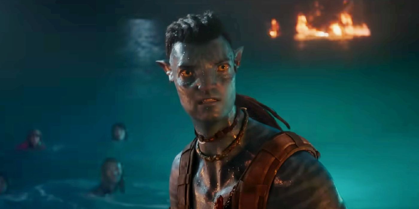 Sam Worthington como Jake em Avatar: O Caminho da Água.