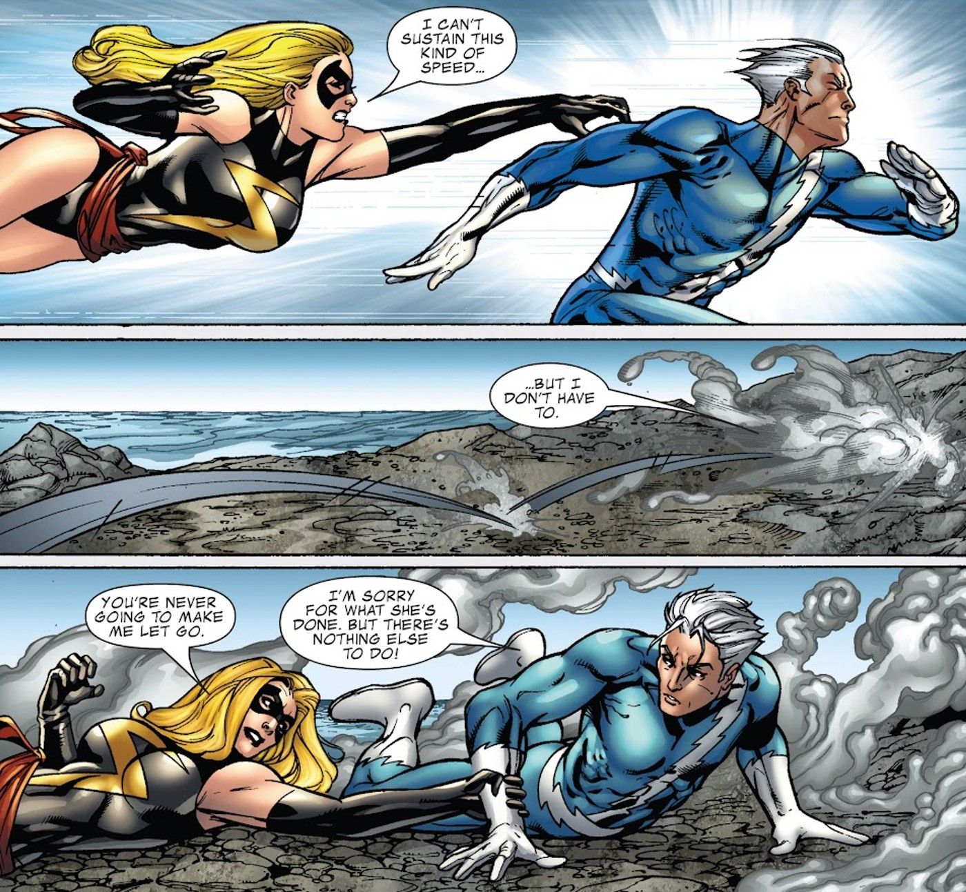 avengers captain marvel as fast as quicksilver