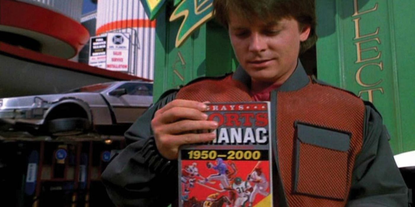 Back to the Future 2 Marty com o almanaque esportivo