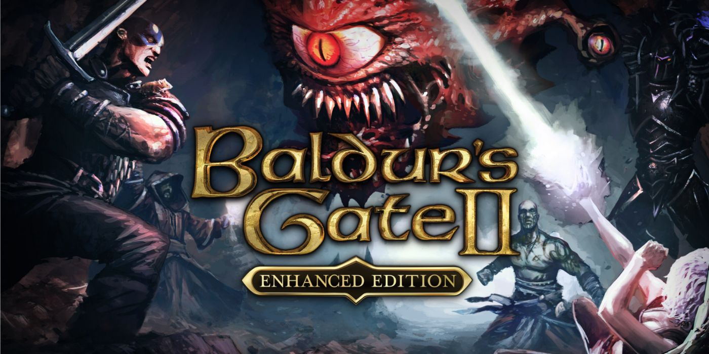 A group of adventurers fighting the Beholder in Baldur's Gate II art.