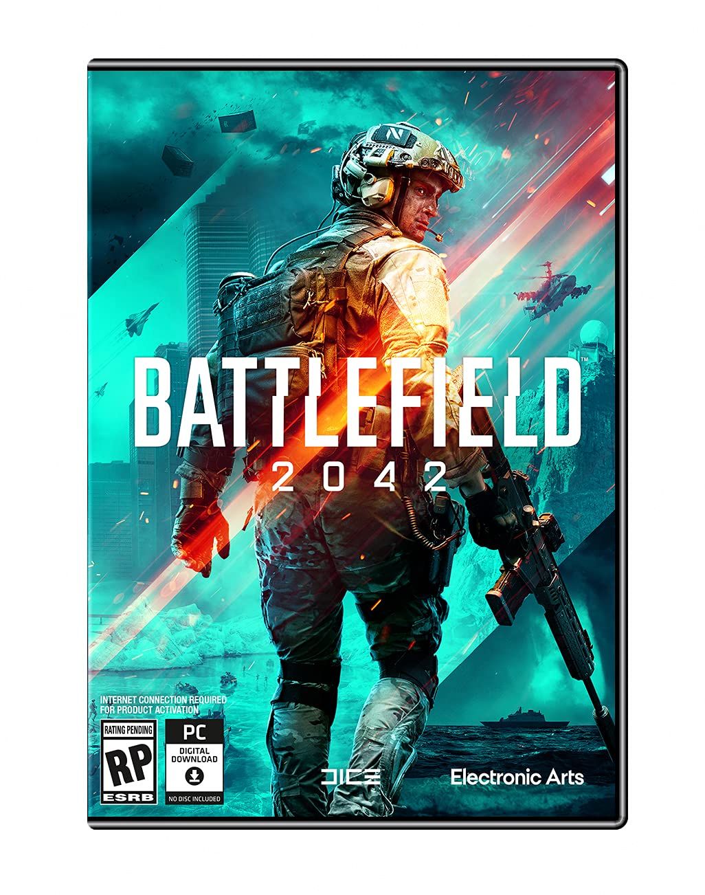 A capa de Battlefield 2042 retrata um soldado virando-se sobre o ombro para olhar para a câmera