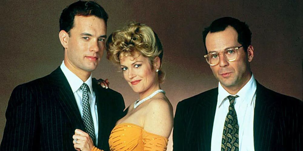 Tom Hanks, Melanie Griffith e Bruce Willis posam em A Fogueira das Vaidades
