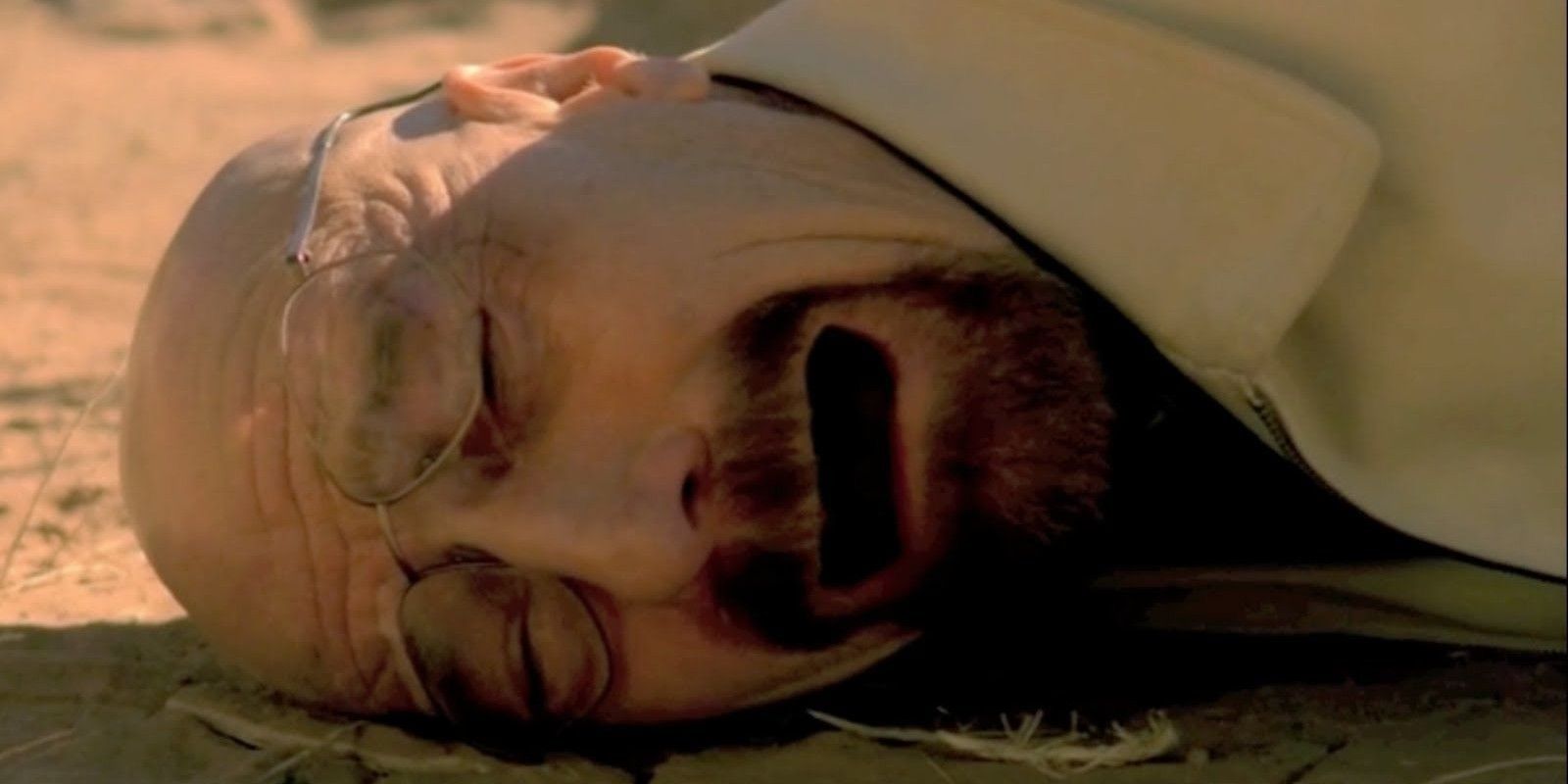 Walt close-up after Hank's death in Breaking Bad