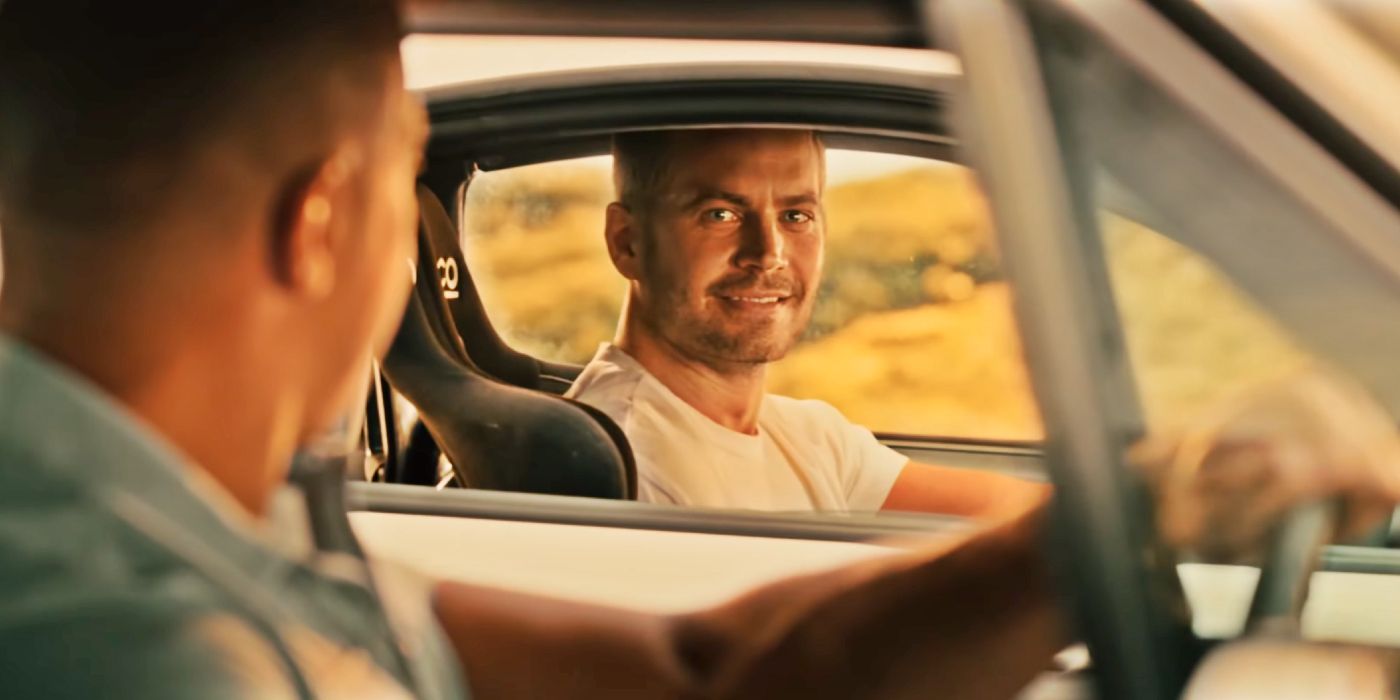 Brian O'Conner (Paul Walker), Dominic Toretto (Vin Diesel) em Velozes e Furiosos 7.