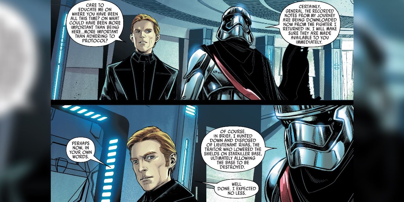 Capitão Phasma fala com General Hux
