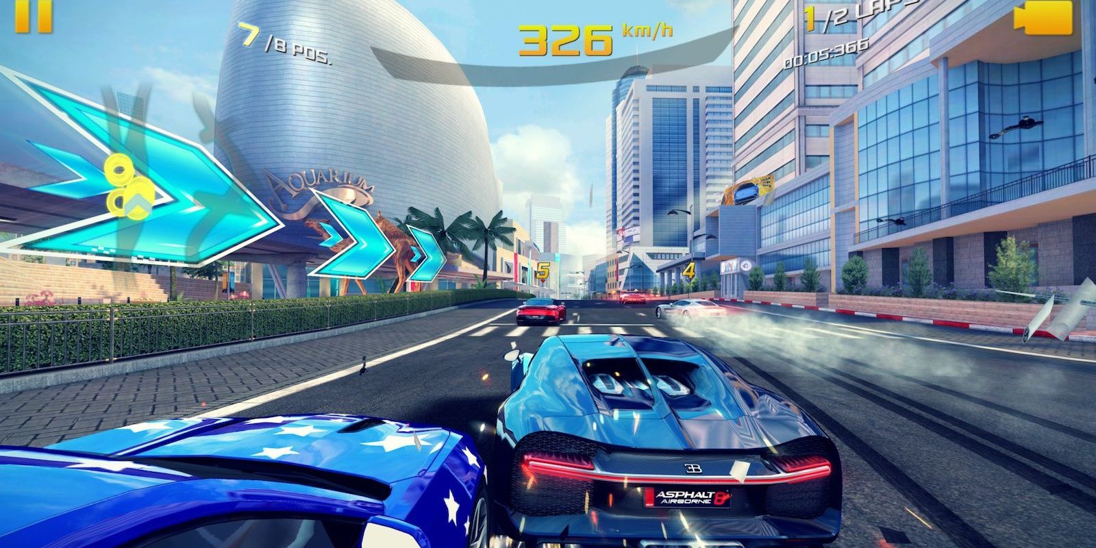 Carros batendo uns nos outros em Asphalt 8 Airborne 