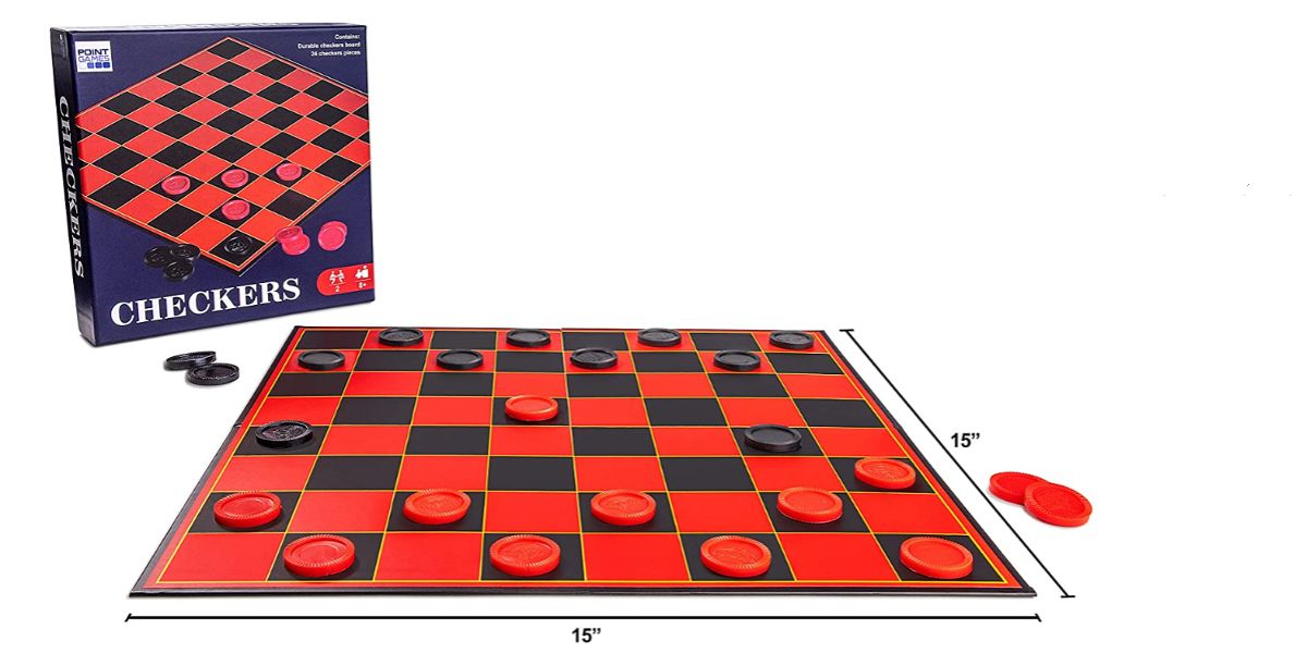 Checkers board game Amazon product shot