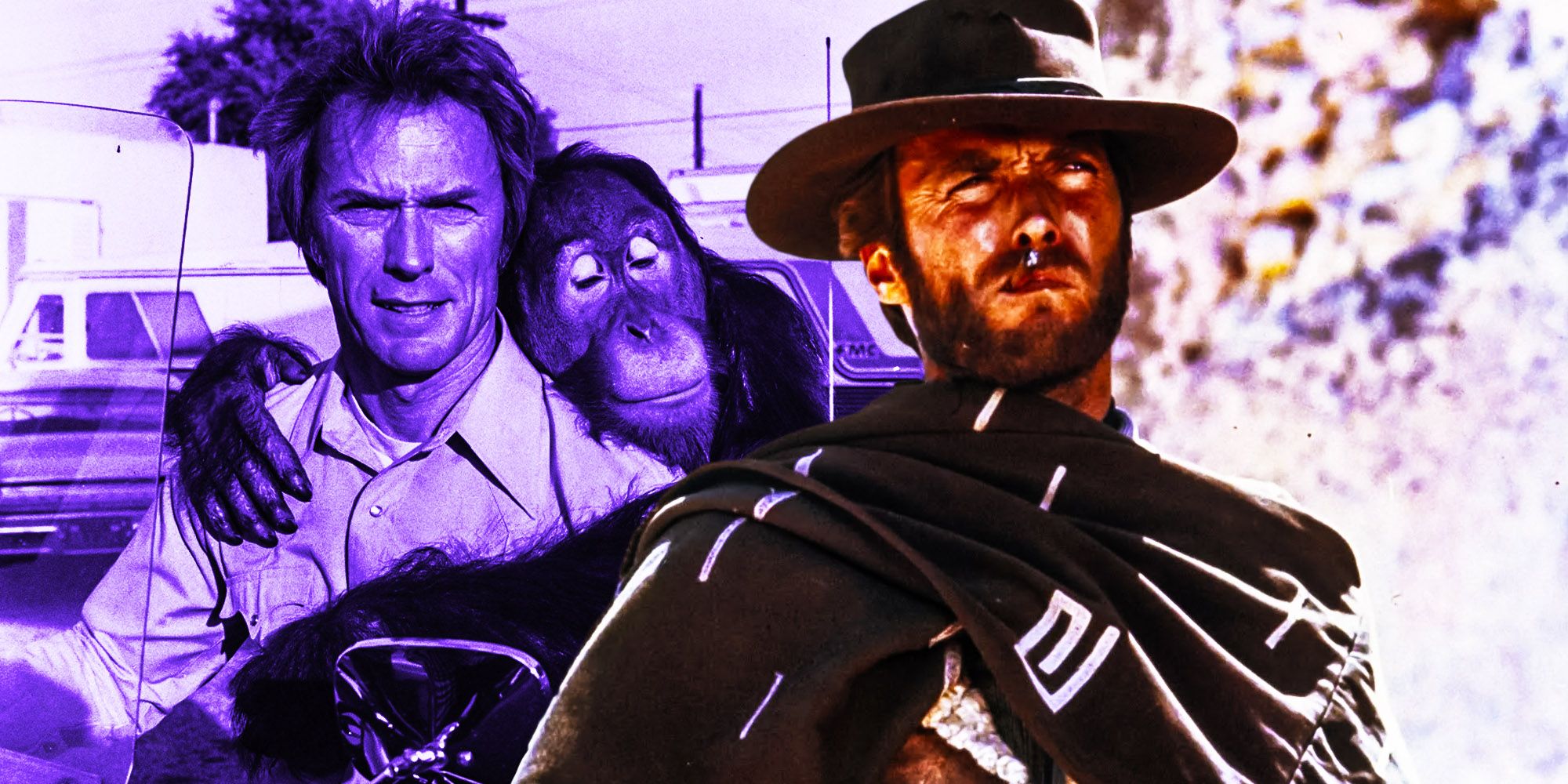 Clint Eastwood man with no name Clyde the orangutan