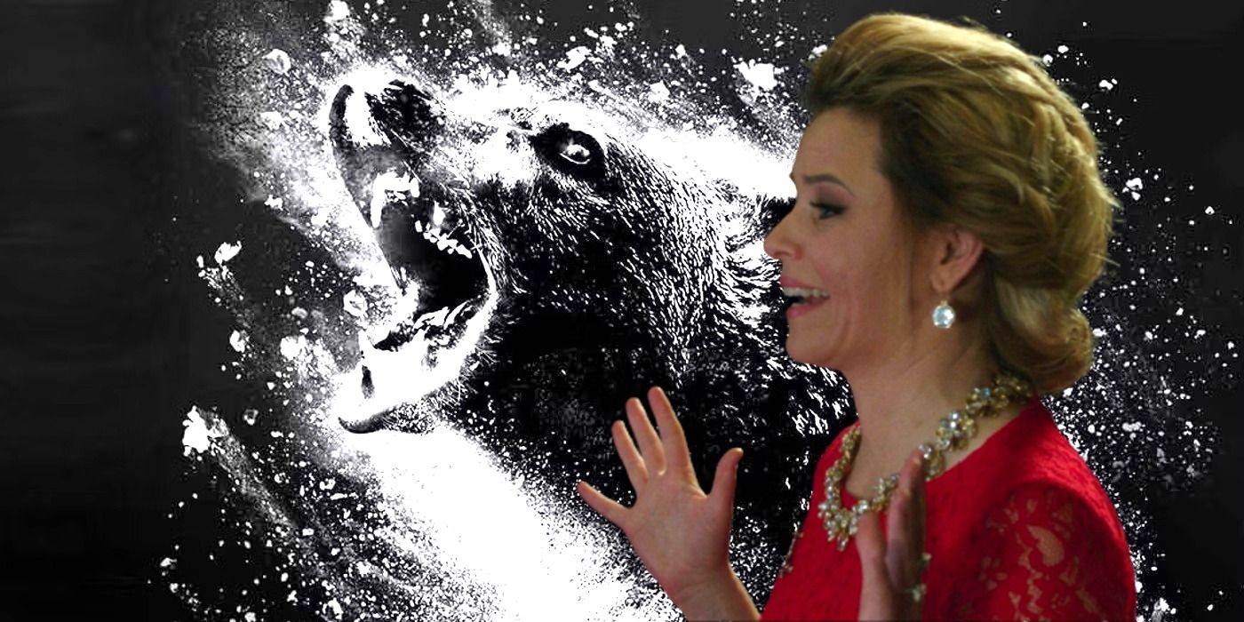 Cocaine Bear poster and Elizabeth Banks custom image